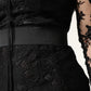 Dolce & Gabbana Black Lace Trim Cotton Sheath Midi Dress