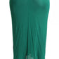 Dolce & Gabbana Dark Green High Waist Midi Skirt Pencil Cut Pleated