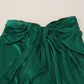 Dolce & Gabbana Dark Green High Waist Midi Skirt Pencil Cut Pleated