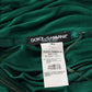Dolce & Gabbana Dark Green High Waist Midi Skirt Pencil Cut Pleated