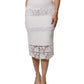 Dolce & Gabbana White Floral Lace High Waist Pencil Cut  Skirt
