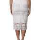 Dolce & Gabbana White Floral Lace High Waist Pencil Cut  Skirt