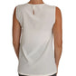 Dolce & Gabbana White Embellished Crystal Sequin Fairy  Top