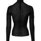 Dolce & Gabbana Black Viscose Turtle Neck Pullover Top