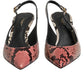 Dolce & Gabbana Multicolor Leather Heels Slingback Shoes