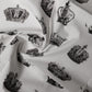 Dolce & Gabbana White Crown Cotton Square Foulard Scarf