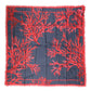 Dolce & Gabbana Blue Red Coral Print Square Foulard Men Scarf