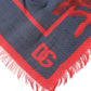 Dolce & Gabbana Blue Red Coral Print Square Foulard Men Scarf