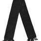 Dolce & Gabbana Black Logo Silk Fringes Neck Foulard Scarf