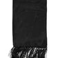 Dolce & Gabbana Black Logo Silk Fringes Neck Foulard Scarf