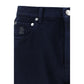 Brunello Cucinelli Blue Cotton Straight-Leg Jeans