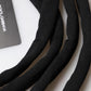Dolce & Gabbana Black Wool Knitted Neck Wrap Shawl Men Scarf