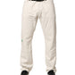 President's White Cotton Straight Mid Waist Denim Men Trouser Jeans