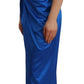 Parosh Acetate Royal Blue Roundneck Sleeveless Sheath Midi Dress