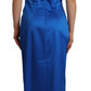 Parosh Acetate Royal Blue Roundneck Sleeveless Sheath Midi Dress