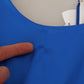 Parosh Acetate Royal Blue Roundneck Sleeveless Sheath Midi Dress