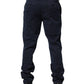 Santaniello Dark Blue Mid Waist Skinny Chino Trouser Pants