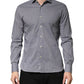 Domenico Tagliente Gray Patterned Long Sleeves Dress Shirt