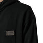 Dolce & Gabbana Black Full Zip Hooded Men Sweatshirt Sweater