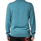 Dolce & Gabbana Teal Wool Collared Polo Pullover Sweater