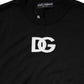 Dolce & Gabbana Black Wool DG Crew Neck Men Pullover Sweater