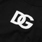 Dolce & Gabbana Black Wool DG Crew Neck Men Pullover Sweater