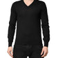 Dolce & Gabbana Black Cashmere V-Neck Men Pullover Sweater