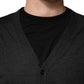 Dolce & Gabbana Black Cashmere Buttoned Men Cardigan Sweater