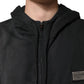 Dolce & Gabbana Black Logo Zipped Hooded Sweatshirt Sweater