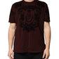 Dolce & Gabbana Maroon DG Crown Floral Crewneck Men T-shirt