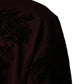 Dolce & Gabbana Maroon DG Crown Floral Crewneck Men T-shirt