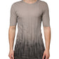 Laneus Gray Two Tone Cotton Round Neck Short Sleeves T-shirt