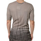 Laneus Gray Two Tone Cotton Round Neck Short Sleeves T-shirt