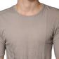 Laneus Gray Two Tone Cotton Round Neck Short Sleeves T-shirt