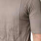 Laneus Gray Two Tone Cotton Round Neck Short Sleeves T-shirt