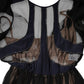 N.21 Blue Long Sleeves Sheer Silk Sheath A-line Midi Dress
