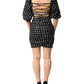 Patrizia Pepe Black White Polka Dot Short Sleeves Mini Dress