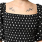 Patrizia Pepe Black White Polka Dot Short Sleeves Mini Dress