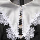 Dolce & Gabbana Black White Silk Macrame Lace Midi Dress