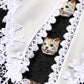 Dolce & Gabbana Black White Silk Macrame Lace Midi Dress