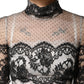 Dolce & Gabbana Black White Lace Silk Blend MaxiSheath Dress