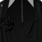 Dolce & Gabbana Black Sheer Yoke Rosette Sheath Midi Dress