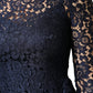 Dolce & Gabbana Blue Lace Ruffle A-line Knee Length Dress