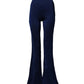 Elisabetta Franchi Navy Blue HighWaist Flare Leg Trouser Pants