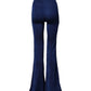 Elisabetta Franchi Navy Blue HighWaist Flare Leg Trouser Pants