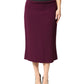 Dolce & Gabbana Maroon Mid Waist Pencil Cut Midi Skirt
