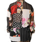 Dolce & Gabbana Multicolor Patchwork Silk CollaredBlouse Top