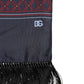 Dolce & Gabbana Maroon Patterned Fringes Wrap Foulard 138cm x 15cm Scarf