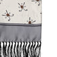 Dolce & Gabbana White Printed Fringes Wrap Foulard Men 183cm x 33cm Scarf