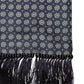 Dolce & Gabbana Blue Patterned Silk Fringes Foulard 138cm x 15.5cm Scarf